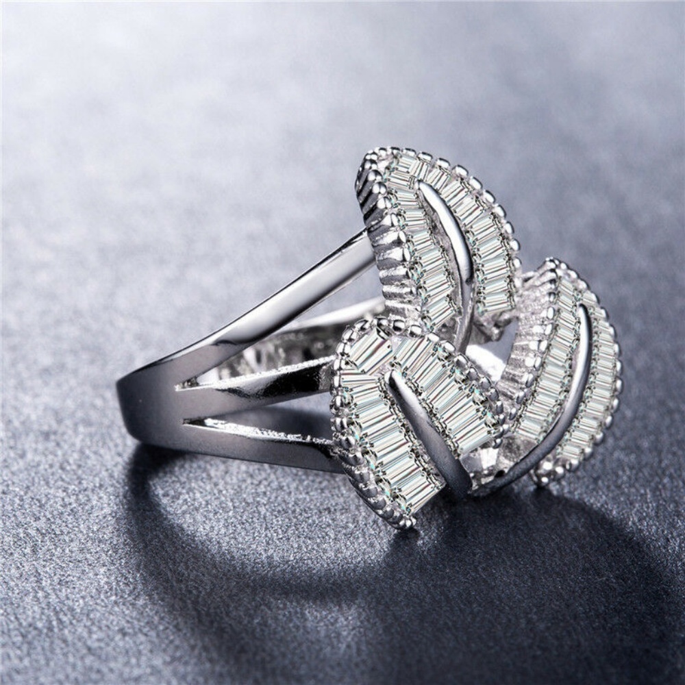 925 Silver  Ring White Sapphire  New - Picture 2 of 5
